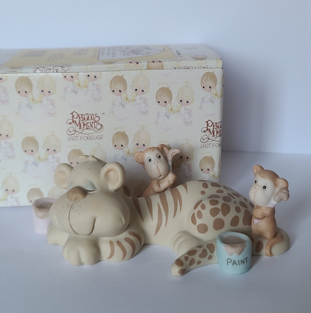 Precious Moments Friendship Tiger Monkeys l Porcelain Collectible Figurine
